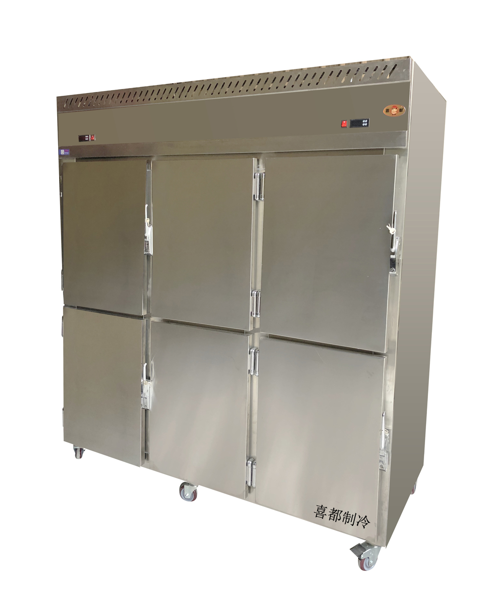 Six door stainless steel refrigerated freezerXID-6D00R